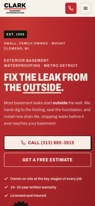 The same website on a phone.