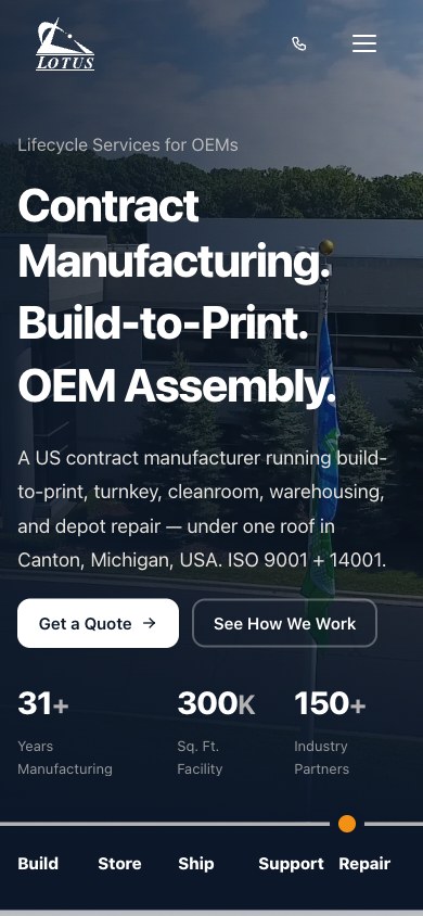 The same website on a phone.
